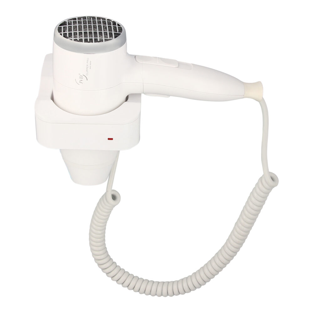 Clipper Pro hairdryer, 1600W, ionic, wall-mounted holder, White
