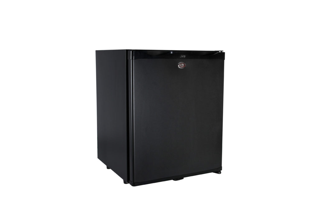 DR50 heat-absorption solid door minibar with lock, Black, VDE plug